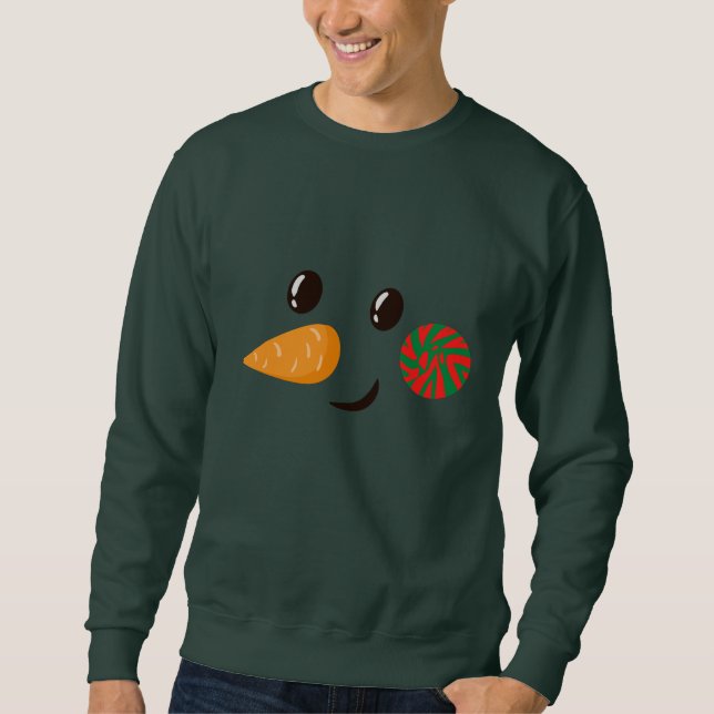  Retro-Schneemann Herren  Sweatshirt (Vorderseite)