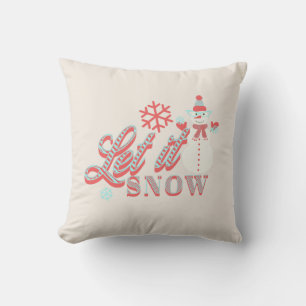 Retro-Schneemann Lass es schneien Weihnachten Kis Kissen