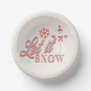 Retro-Schneemann Lass es schneien Weihnachten Pappteller