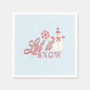 Retro-Schneemann Lass es schneien Weihnachten  Serviette