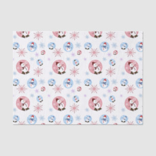 Retro-Schneemann mit Schneeflocken-Tissue-Papier Seidenpapier
