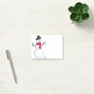Retro-Schneemann Weihnachten Winter Vintage-Feiert Post-it Klebezettel