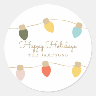 Retro Schnur-Lichter Runder Aufkleber