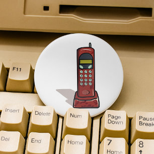 Retro-Schnurlostelefon Vintage 90er Button