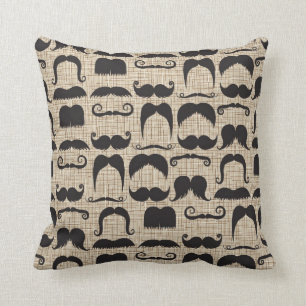 Retro Schnurrbart-Schnurrbart Stache Muster Kissen