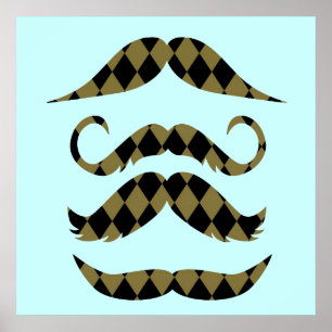 Retro-Schnurrbärte Poster