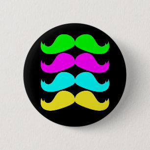 Retro Schnurrbärte RGB Fluo Button