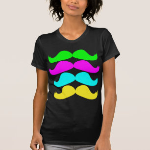Retro Schnurrbärte RGB Fluo T-Shirt