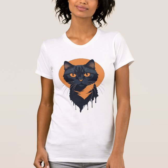 Retro Schnurrhaare T-Shirt (Vorderseite)