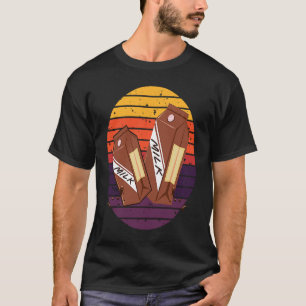 Retro Schokolade Milchflasche Nahrung Esser Grafik T-Shirt