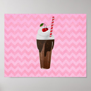 Retro-Schokoladen-Milchshake Poster