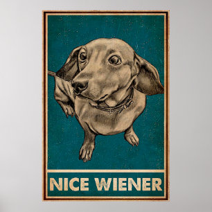Retro Schöner Hintern Dachshund Hund lustige Zitat Poster