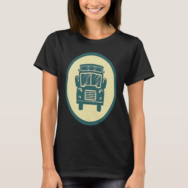 Retro School Bus Vintage Driver T-Shirt (Vorderseite)
