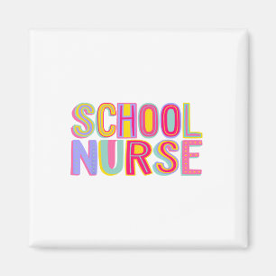 Retro School Nursing Groovy Nurse Retro Rosa Magnet