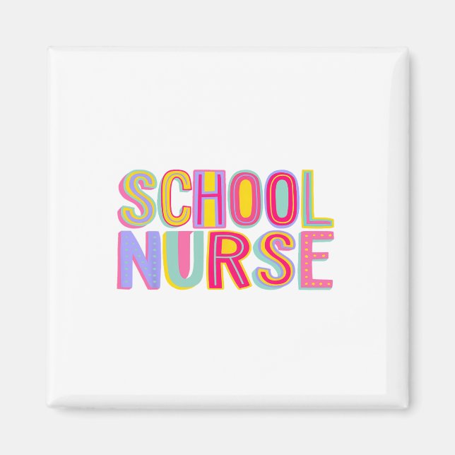 Retro School Nursing Groovy Nurse Retro Rosa Magnet (Vorne)