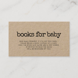 Retro-Schreibmaschine Babyduschenbuchkarte Visitenkarte