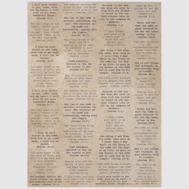 Retro Schreibmaschine Bible Psalm Verses for Journ Seidenpapier (Vorderseite)