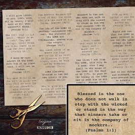 Retro Schreibmaschine Bible Psalm Verses for Journ Seidenpapier