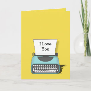 Retro-Schreibmaschine I Love You Textkarte Karte