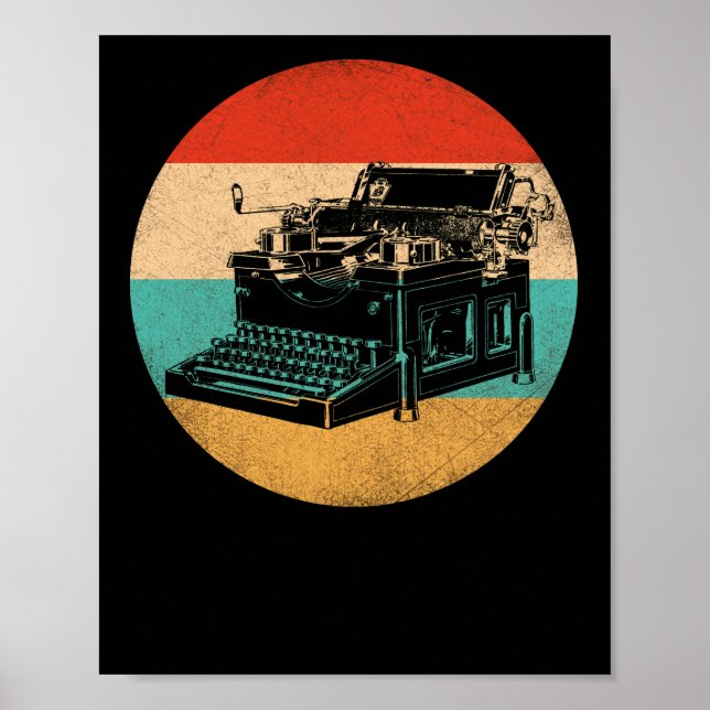 Retro-Schreibmaschine Schreiben von Shirt Vintag W Poster (Vorne)