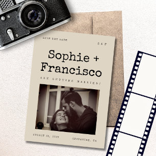 Retro Schreibmaschine Stil Text Vintages Foto Hoch Save The Date