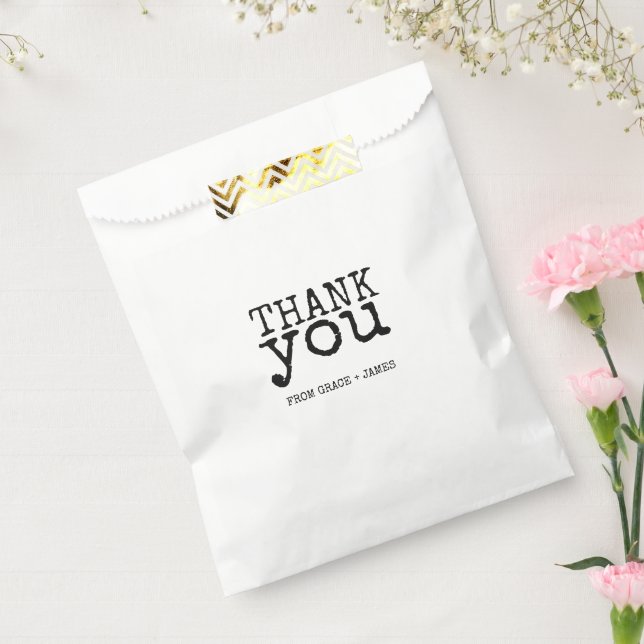 Retro Schreibmaschine Vielen Dank Personalisierte  Geschenktütchen (Versiegelt)