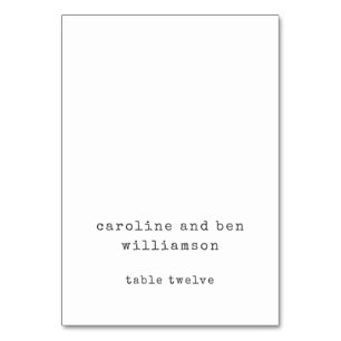 Retro Schreibmaschine White Custom Wedding Escort  Tischnummer