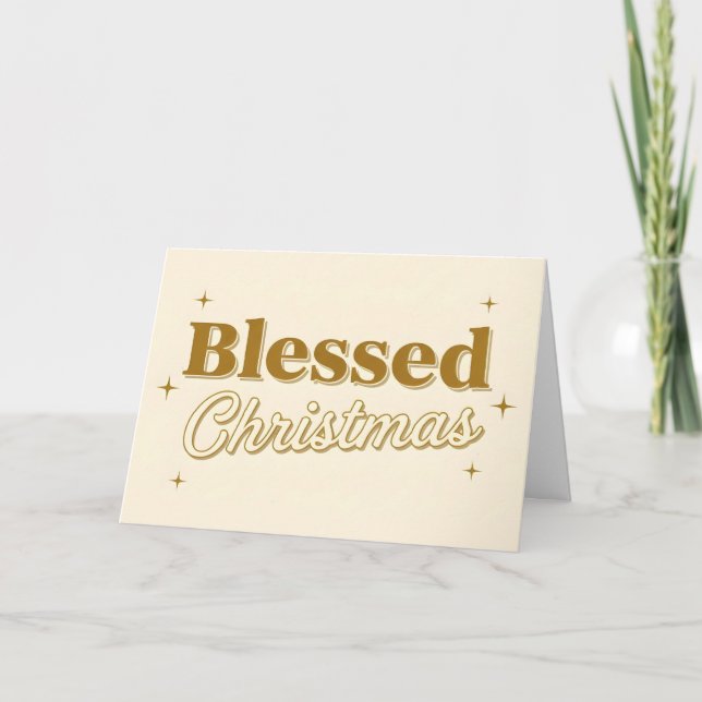 Retro Schrift Gesegnete Weihnachten (Vorderseite)