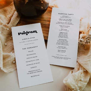 Retro-Schrift Hochzeit Programm