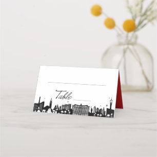 Retro-Schrift-Tisch Las Vegas Skyline Platzkarte