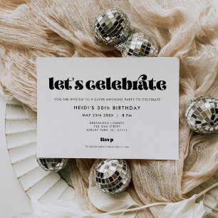 Retro-Schrift zum Geburtstag feiern Einladung