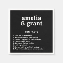 Retro Schriftart Black Modern Wedding Serviette