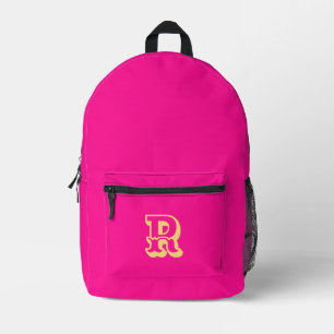 Retro-Schriftart für Monogramm, rosa Bedruckter Rucksack