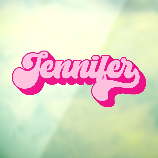 Retro Schriftart Hot Pink Jennifer Fensteraufkleber (Blatt 3)