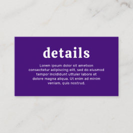 Retro Schriftart Lila Moderne Hochzeit Begleitkarte