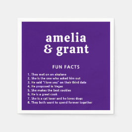 Retro Schriftart Lila Moderne Hochzeit Serviette