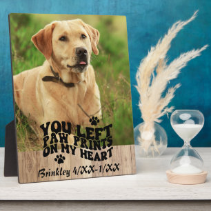 Retro Schriftart Paw Prints Memorial Foto Keepake Fotoplatte