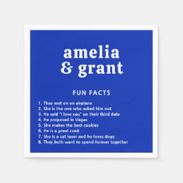 Retro Schriftart Royal Blue Modern Wedding Serviette