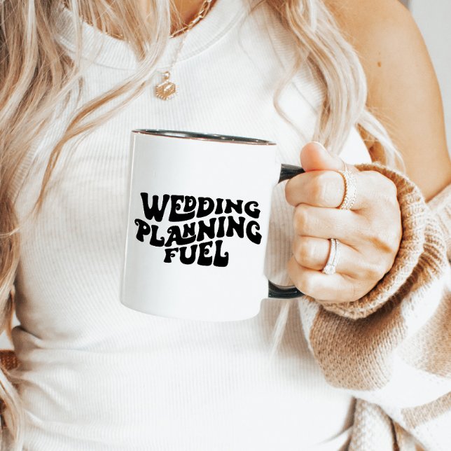 Retro Schriftart Verlobung Geschenke Hochzeitsplan Tasse (Von Creator hochgeladen)