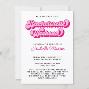 Retro-Schriftart Wartezeit Bachelorette Einladung