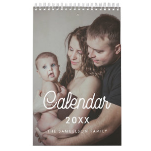 Retro-Schriftfamilien-Fotokalender 2027 Kalender