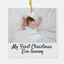 Retro-Schriftzug Baby's erstes Weihnachten Foto Ke