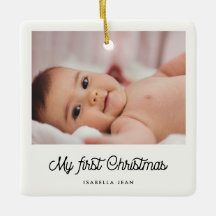 Retro-Schriftzug Baby's erstes Weihnachtsfoto