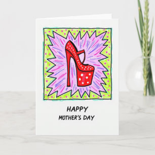 Retro-Schuh-Muttertags-Kunstkarte Karte
