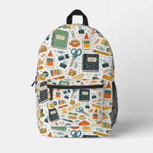 Retro-Schulbedarf-Muster Zurück zur Schule Bedruckter Rucksack