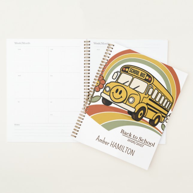 Retro-Schulbus - Personalisierter Lehrerplaner  Planer (Anzeige)
