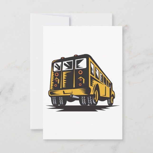 Retro-Schulbus Vintag gelb Dankeskarte (Vorderseite)
