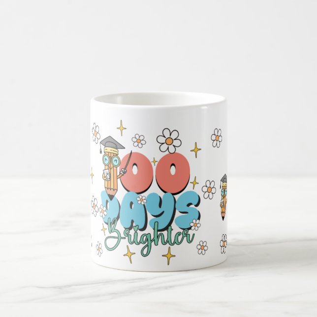 Retro-Schule 100 Tage heller Kaffeetasse (Mittel)