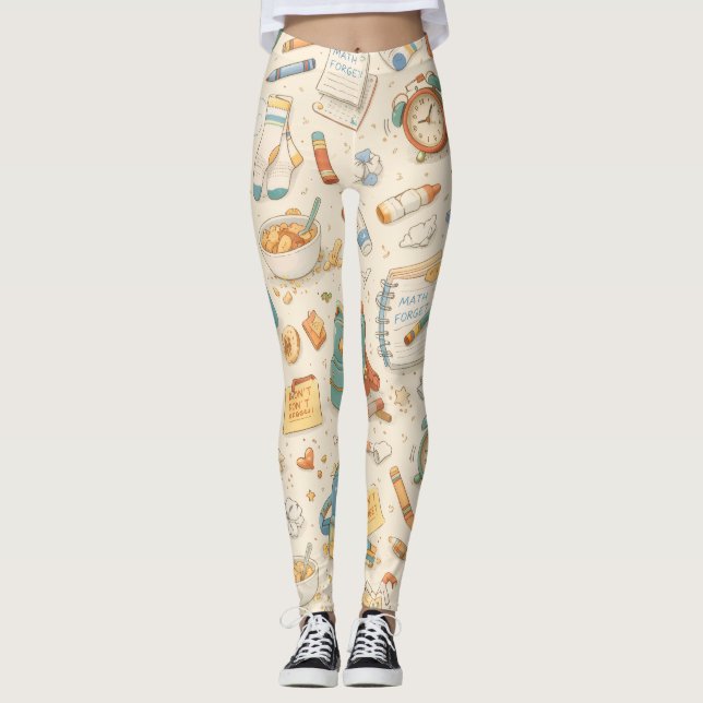 Retro-Schulmorgen-Chaos-Leggings Leggings (Vorderseite)