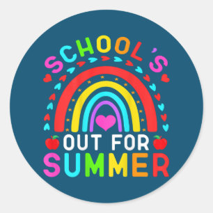 Retro-Schultag für den letzten Sommer Runder Aufkleber